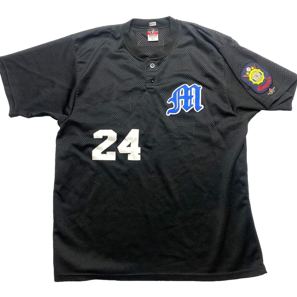 Vintage American Legion Jersey Mens XL Black Short Sleeve #24 Top